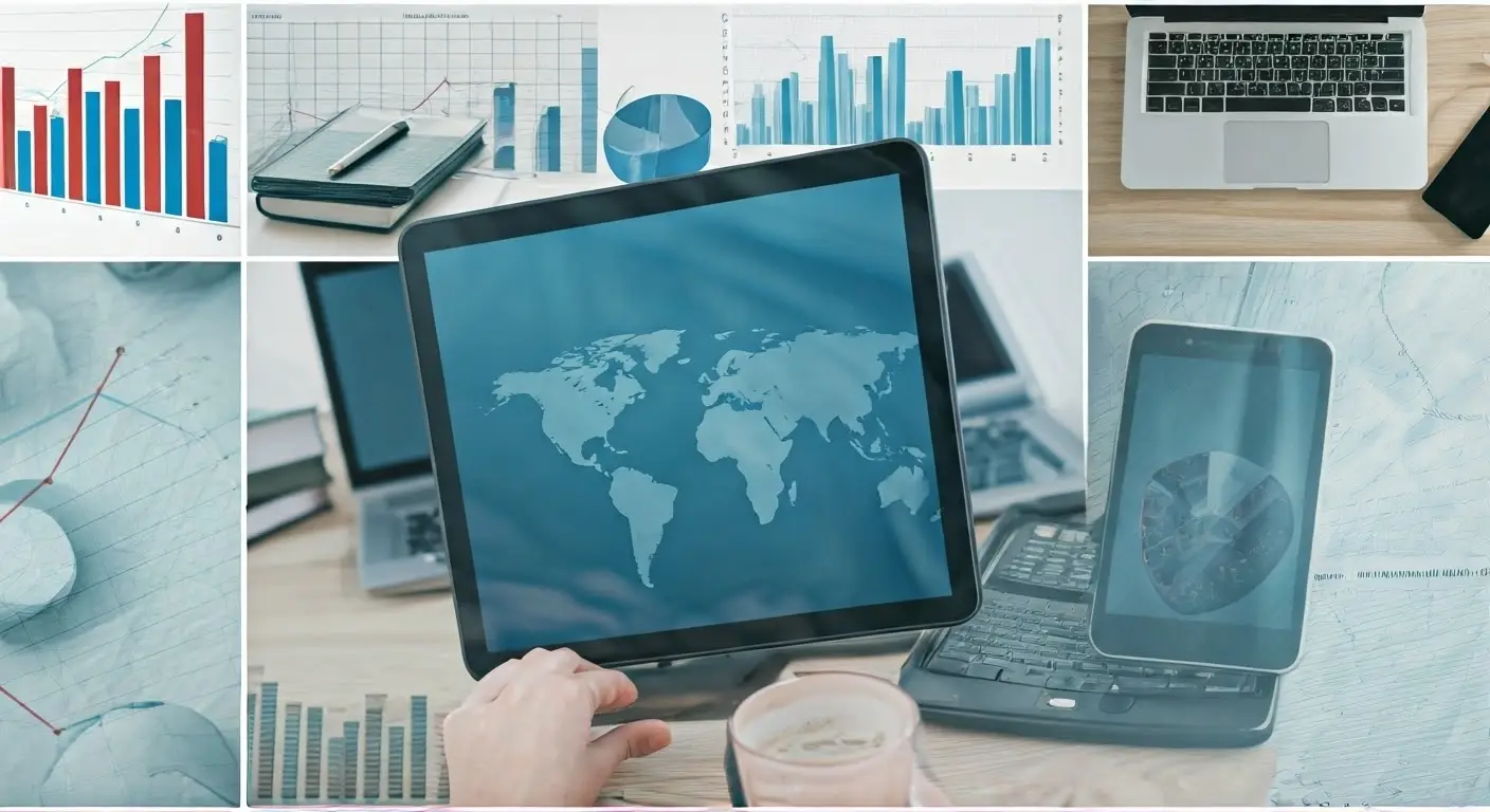 Digital devices with TEM services dashboard and global data charts